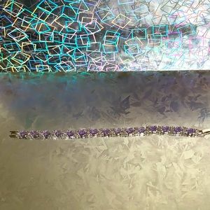 Purple CZ Light Tanzanite Tennis Bracelet